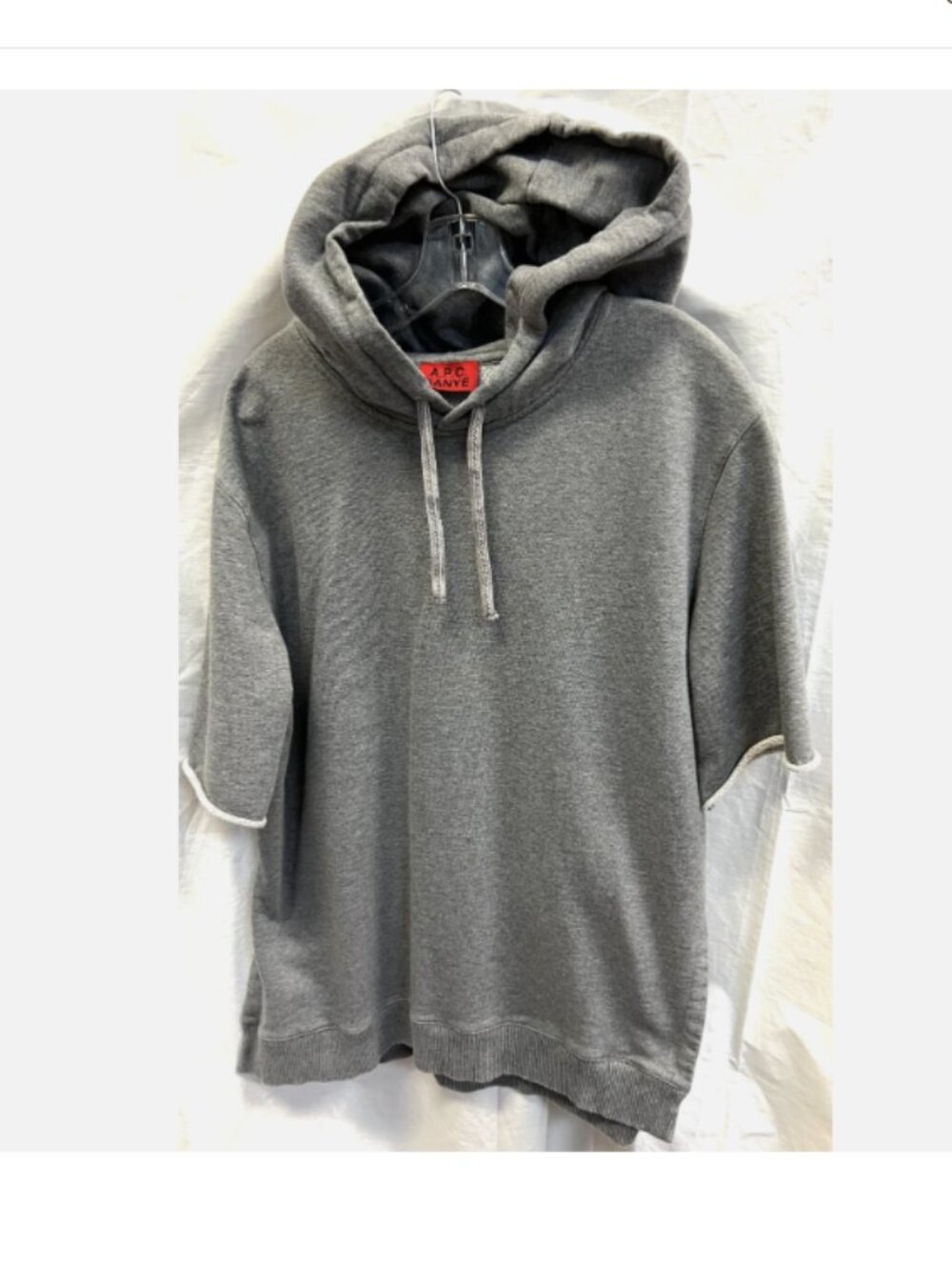 A.P.C. x KANYE WEST Short Sleeve Grey Hoodie Size L - Picture 1 of 4
